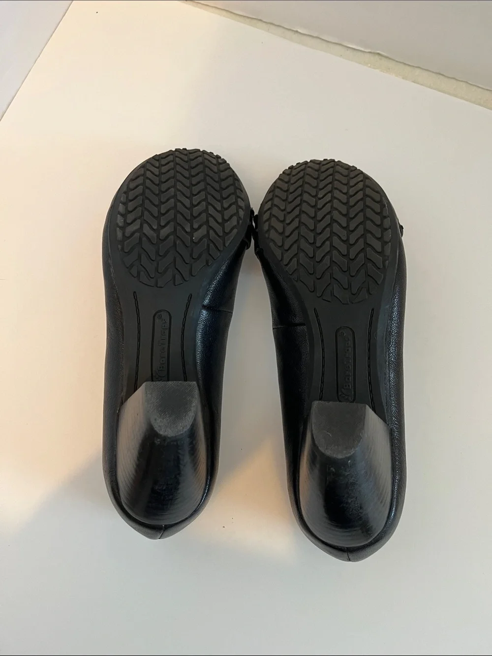 BareTraps Black Leather Mid-Heel Pumps with Stud Detail